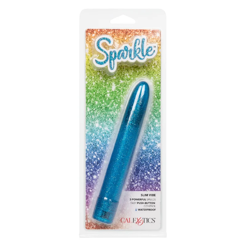 Vibrator comfy grip-Sparkle Slim Vibe - Blue