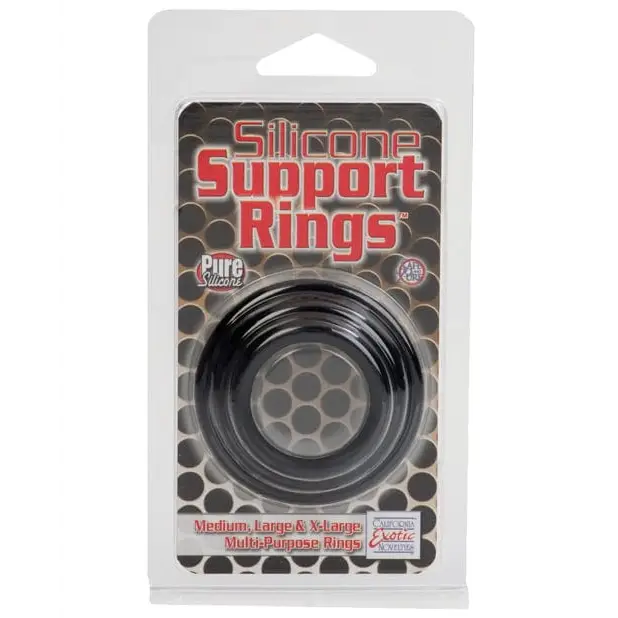 cock ring blog reviews-Silicone Support Rings - Black