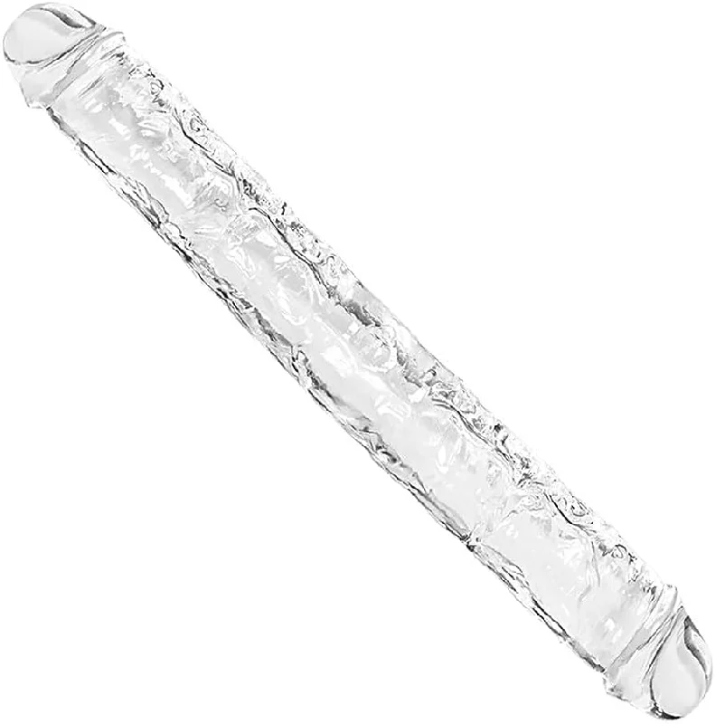 rainbow-dildo-King Cock Clear Double Dildo 18" | Free Black Satin Bag