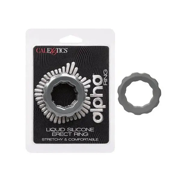 cock ring modern twist-Alpha Liquid Silicone Erect Ring - Grey