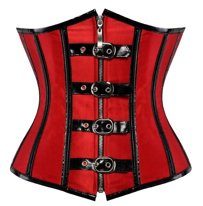 Corset top with sequins-Purnell Red & Black Underbust Corset