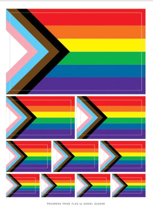 Quiet clit pulsing vibes-CC ''Progress'' Pride Flag Sticker Sheet