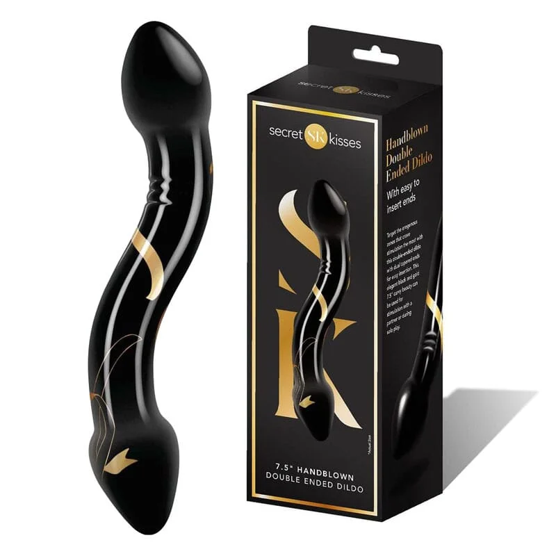 glitter-dildo-Secret Kisses 7.5'' Handblown Double Ended Dildo