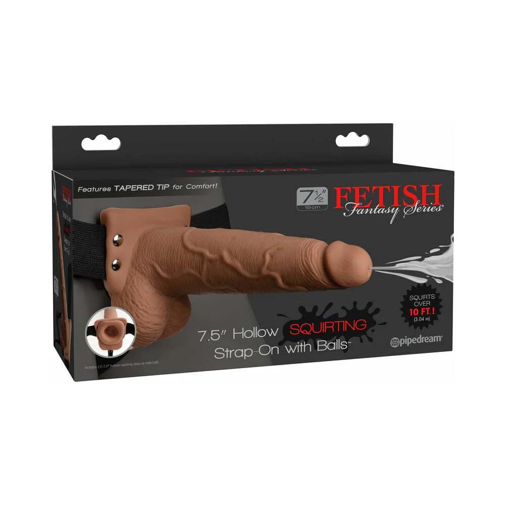 strap-on-dildo-Pipedream Fetish Fantasy Series 7.5 in. Hollow Squirting Strap-On With Balls