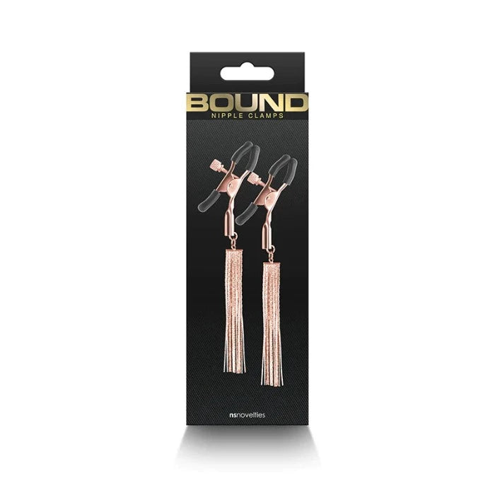 Quiet rabbit toys-Bound ''D2'' Nipple Clamps -Rose Gold