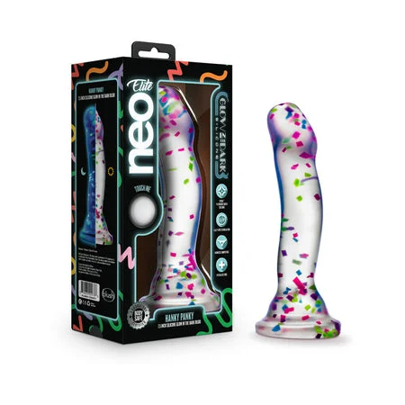 pulsing-dildo-Neo Elite Hanky Panky 7.5 in. Glow In The Dark Confetti Dildo