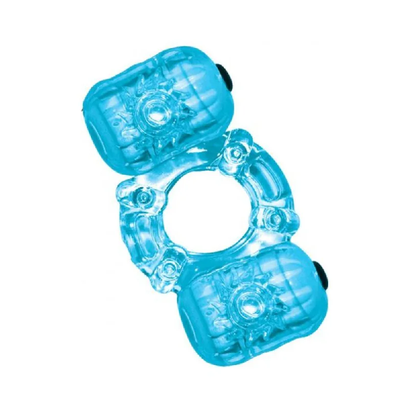 cock ring shared-Hero Double Pleaser Teaser Cock Ring Waterproof Blue