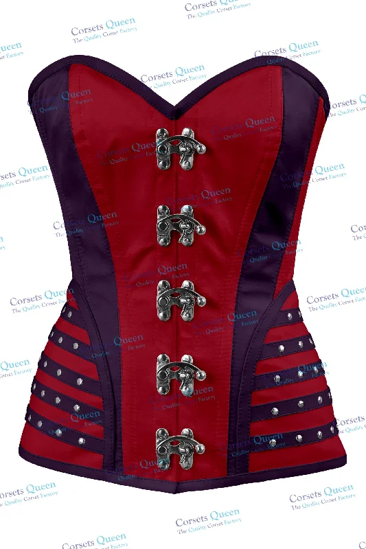 Corset with detachable straps-Abi Satin Overbsut Corset