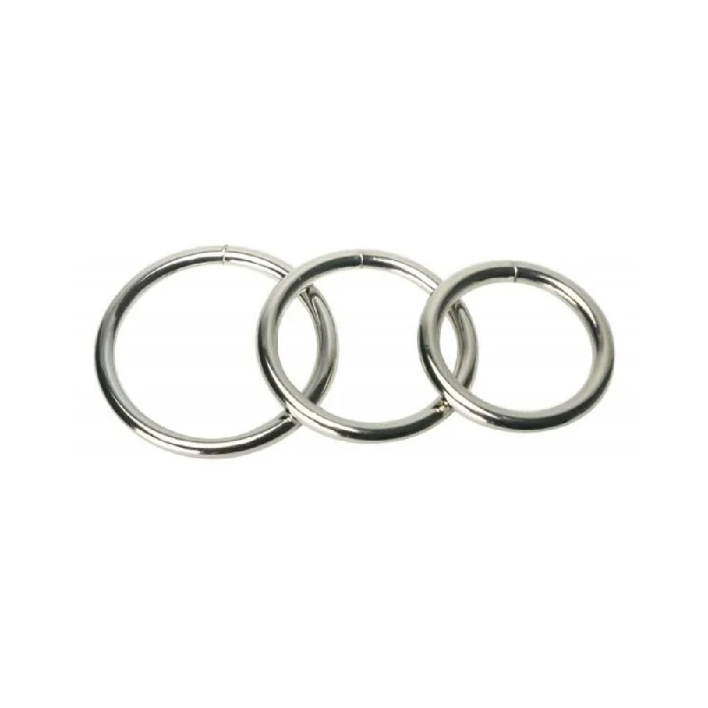 cock ring back order-Trine Steel Cock Ring Collection 3 Piece