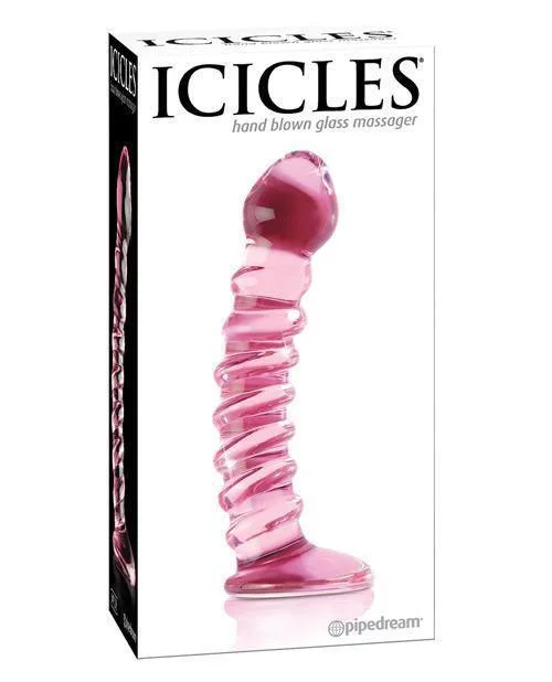 rainbow-dildo-Icicles No.Hand Blown Glass - Clear W/ridges