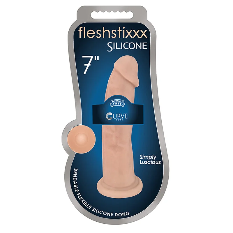 glossy-dildo-Fleshstixxx Silicone Silexpan Dildo 7in Vanilla