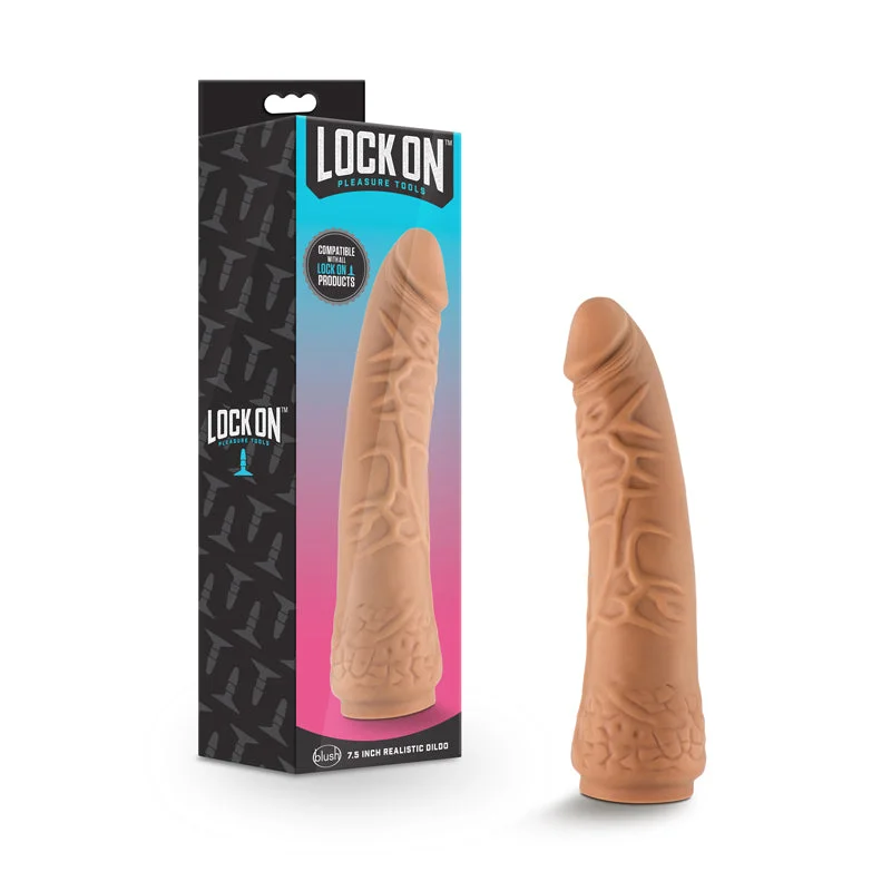 unicorn-dildo-Blush Lock On Realistic 7.5 in. Lock On Dildo Tan