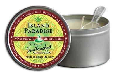 Silicone toys for deep play-3-in-1 Island Paradise  Suntouched Candle with  Hemp - 6 Oz.