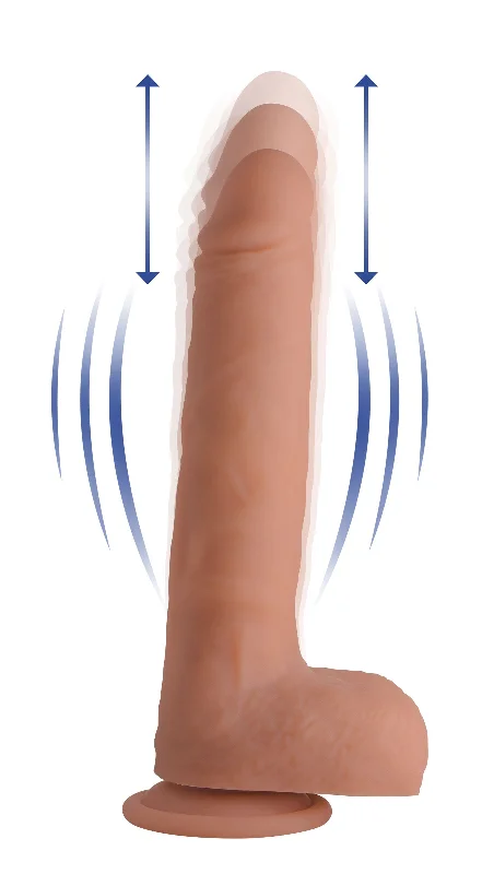 bumpy-dildo-Vibrating & Thrusting Remote Control Silicone Dildo