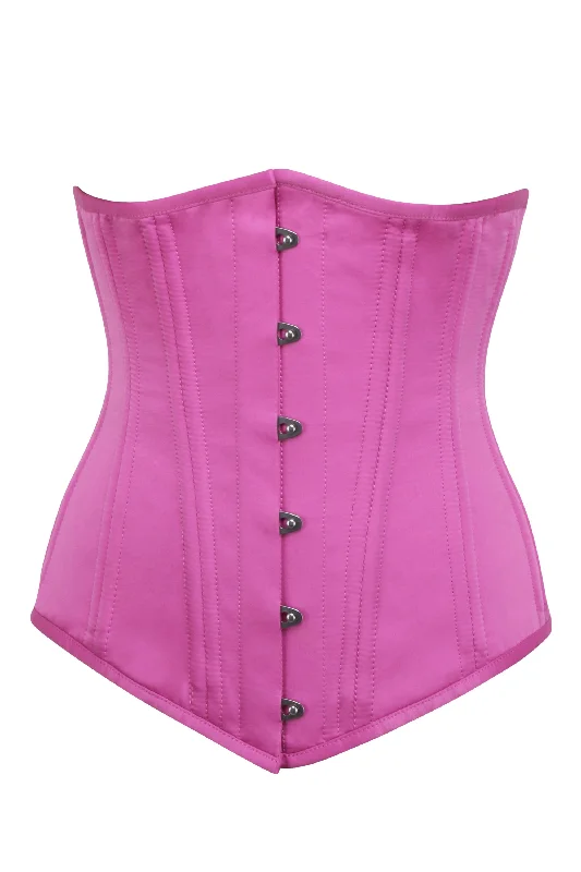 Corset for structured look-Liliana Longline Dark Pink Underbust Waist Training Corset