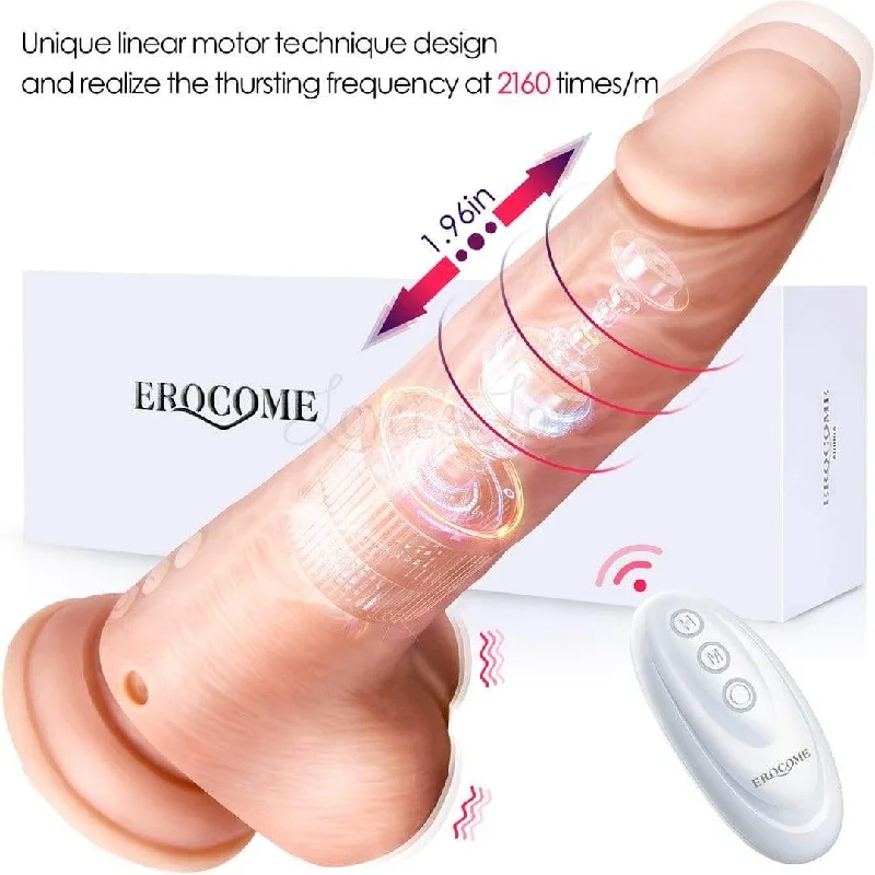 Vibrator high intensity-Erocome - Ophiuchus Thrusting Realistic Dildo Vibrator (Beige)