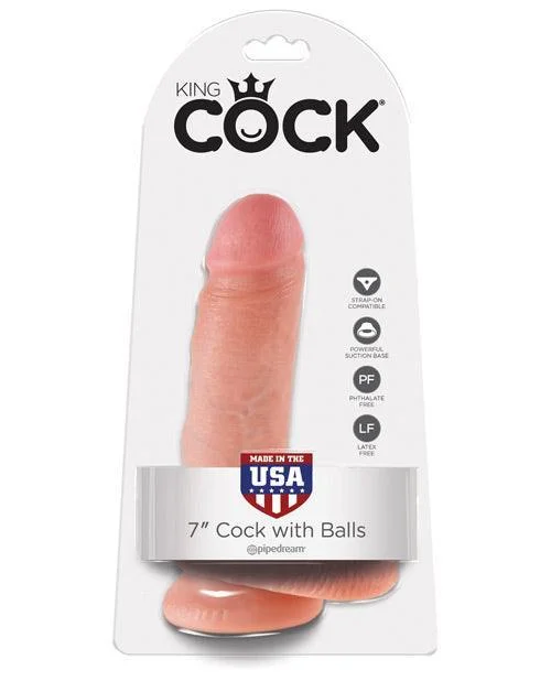 solid-dildo-"King Cock 7"" Cock W/balls"