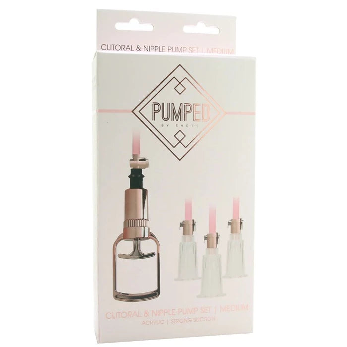 Sex toys for bedroom play-Pumped Clitoral & Nipple Pump Set -Rose Gold