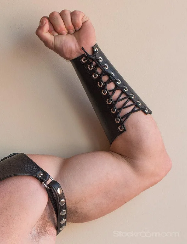 Flexible rabbit vibrators-Lace-Up Leather Gauntlet