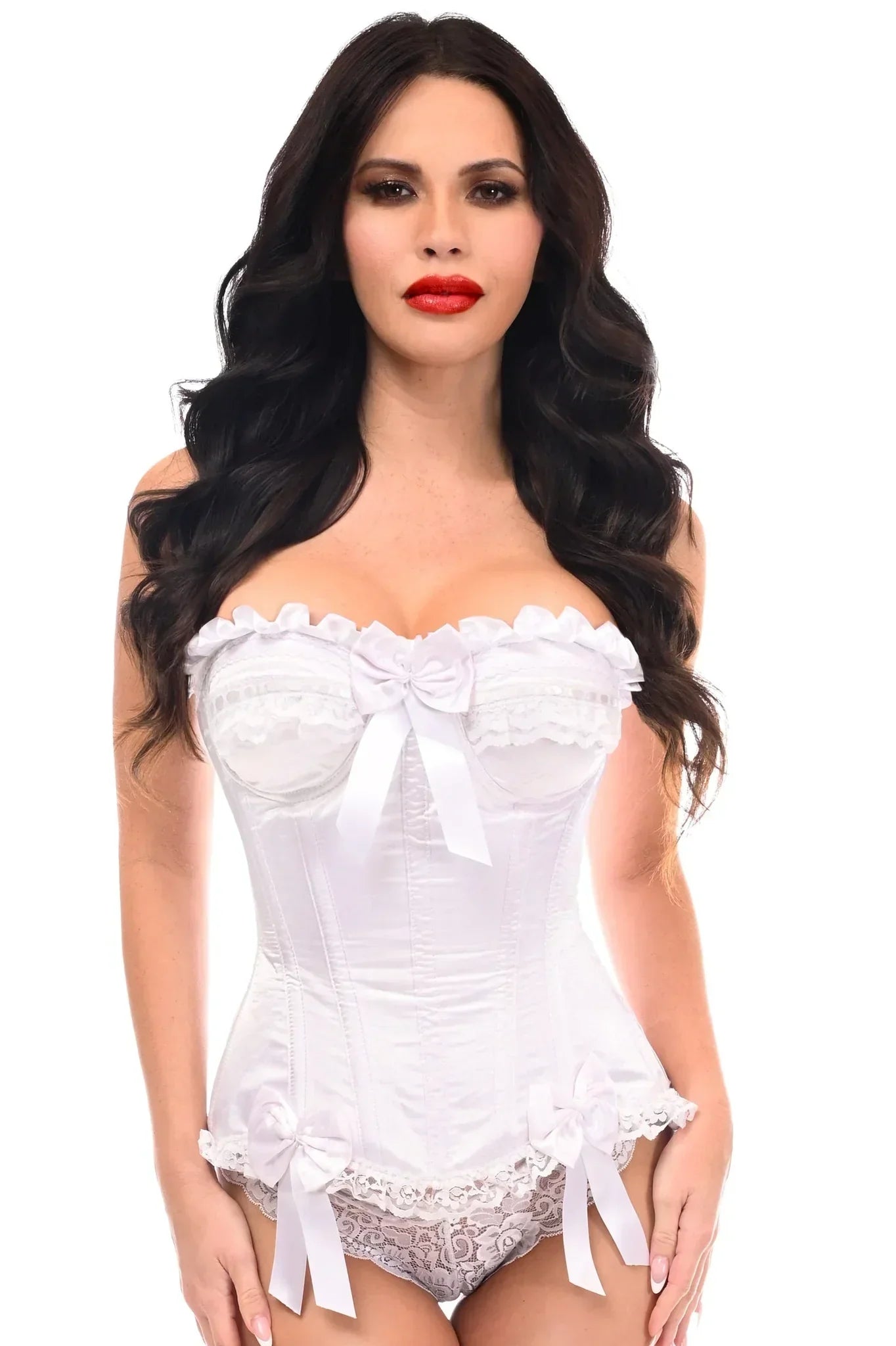 Sex toys with soft curves-Queen Top Drawer Burlesque Satin Steel Boned Corset