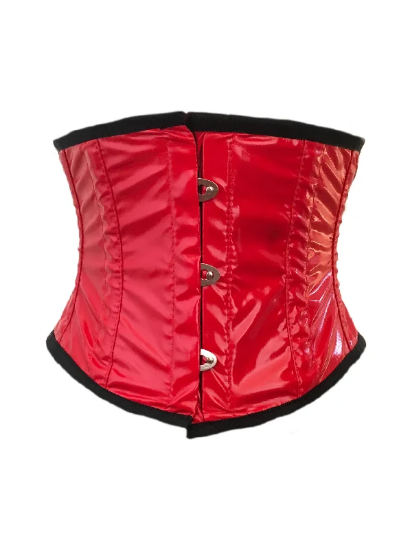 Corset with steel boning-Waspie Cincher Corset in Red PVC