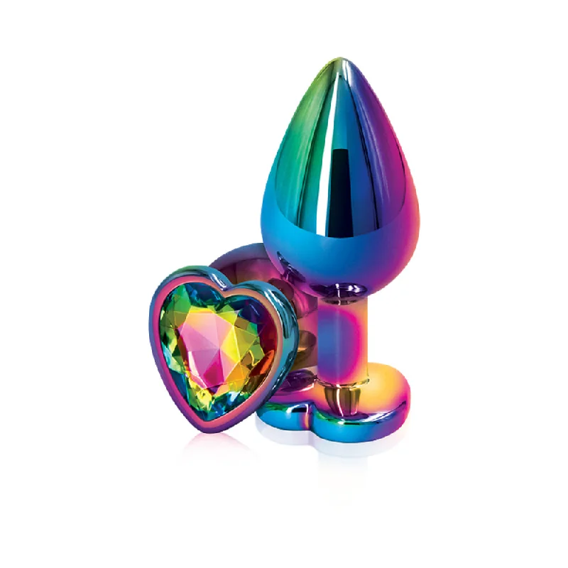 Sex toys for playful couples-Rear Assets Mulitcolor Heart Medium Rainbow