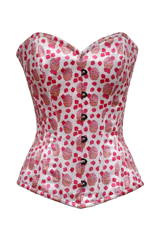 Corset top in ombre design-Oakley Cup & Cake Print Polyester Satin Overbust Corset