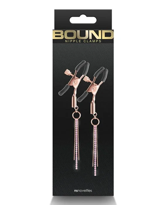 Vibrating wands with heat-Bound ''D3'' Nipple Clamps -Rose Gold