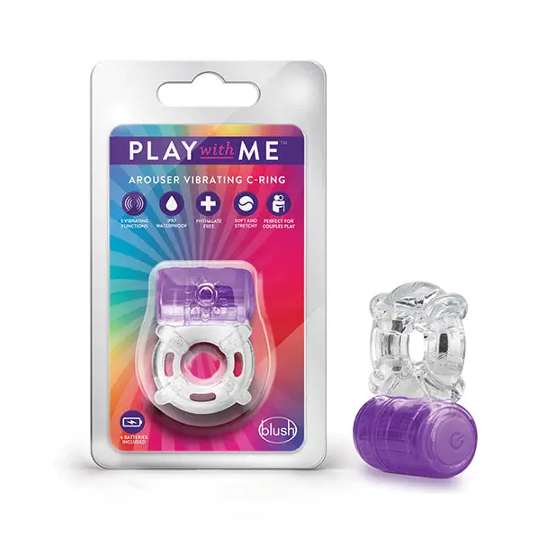 cock ring birthday-Blush Play with Me One Night Stand Vibrating C-Ring Blue