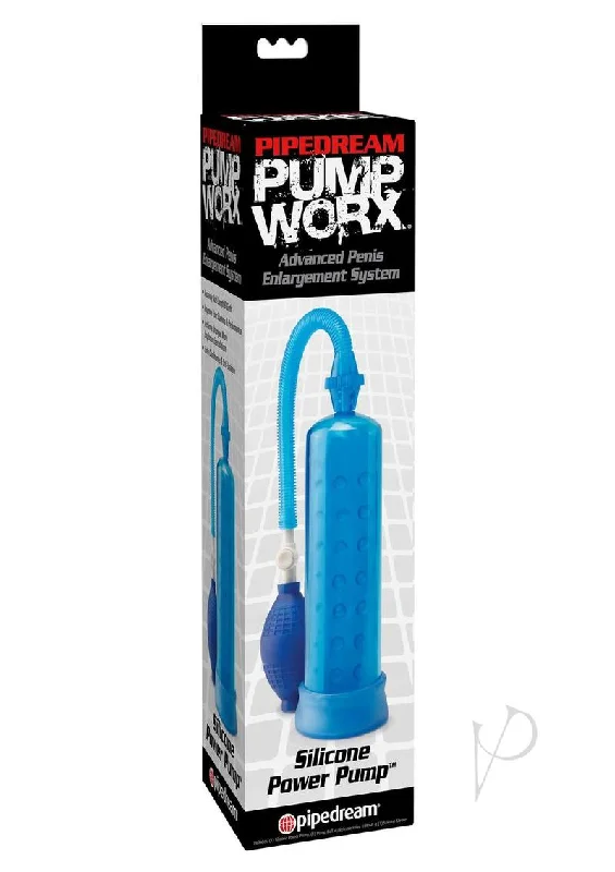 cock ring automatic-Pump Worx Silicone Power Pump - Blue