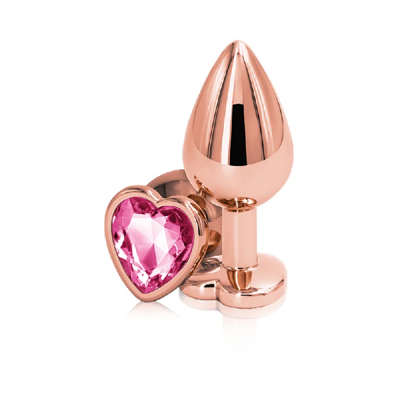 Luxury prostate toys-Rear Assets Rose Gold Heart Medium Pink