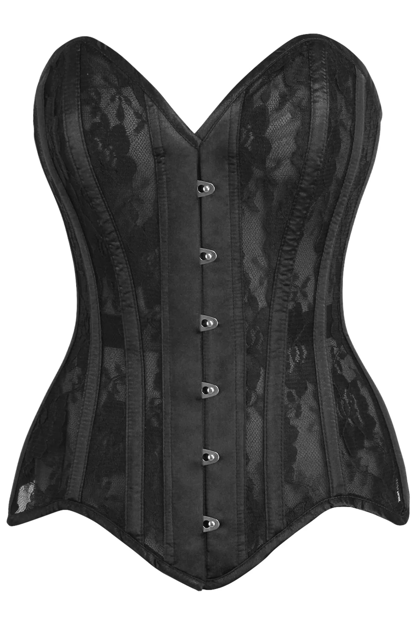 Luxury anal stimulators-Queen Top Drawer Sheer Mesh & Lace Steel Boned Corset