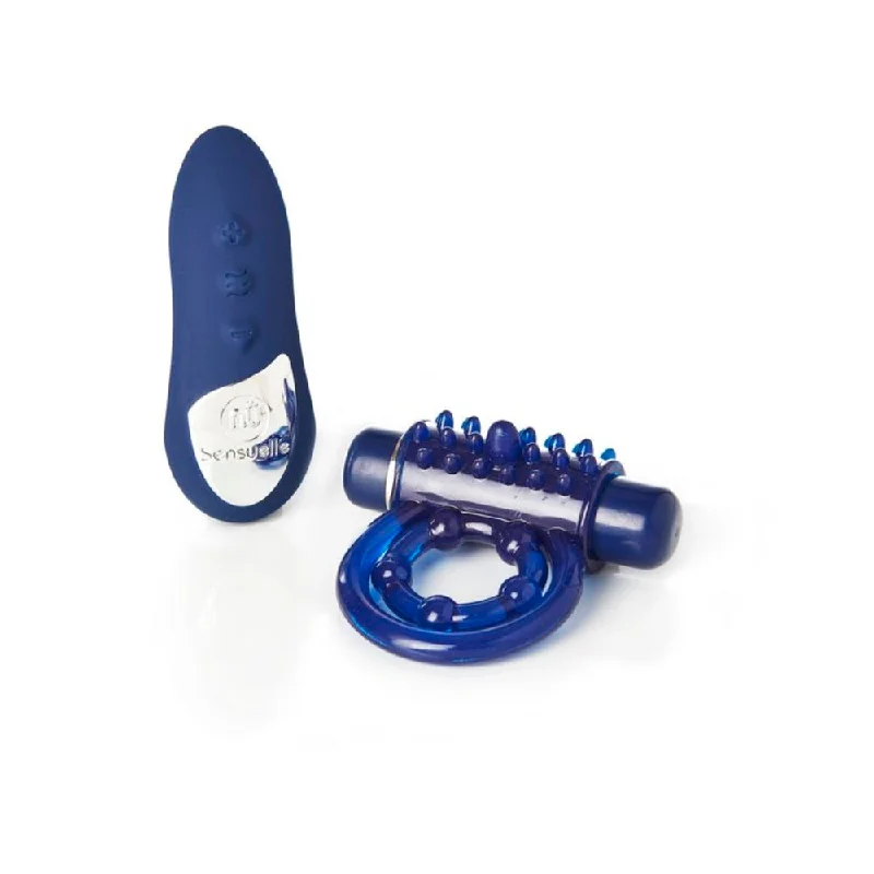 cock ring AI control-Sensuelle Remote Control Cockring 15 Function Rechargeable Waterproof -blue