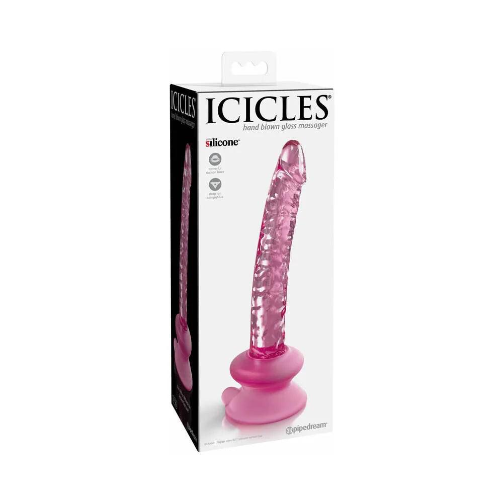 glossy-dildo-Pipedream Icicles No. 86 Realistic 7 in. Glass Dildo With Suction Cup