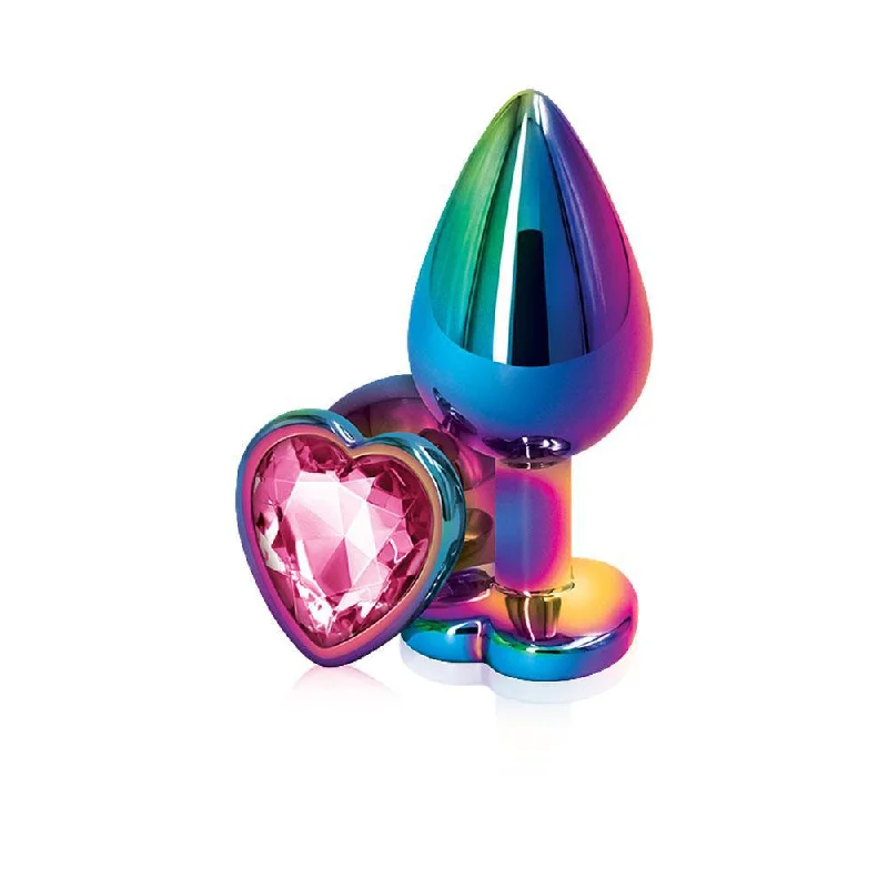 Silicone vibrating rings-Rear Assets - Multicolor Heart - Medium - Pink