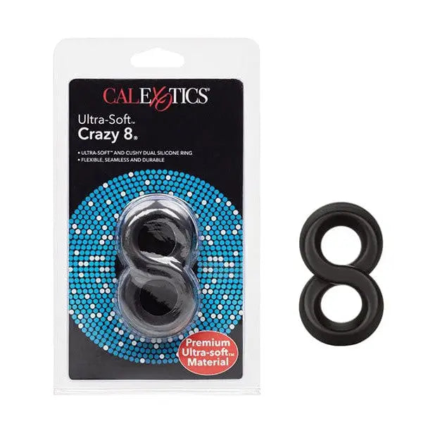 cock ring night out-Ultra Soft Crazy 8 Ring - Black