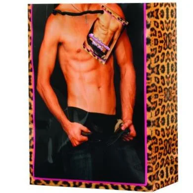 Rechargeable prostate toys-Bachelorette Party-Leopard Hunk Print Giftbag