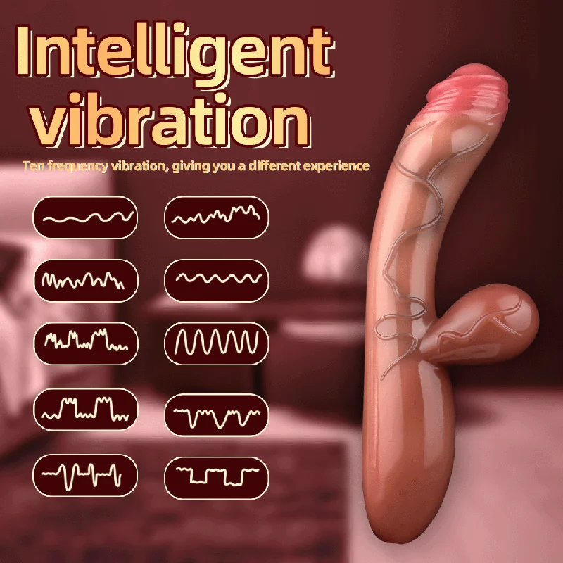 Vibrator sturdy build-Realistic Dildo Vibrator Anal Butt Plug - Vibrating Double End Dildos Female Masturbation Sex Toys