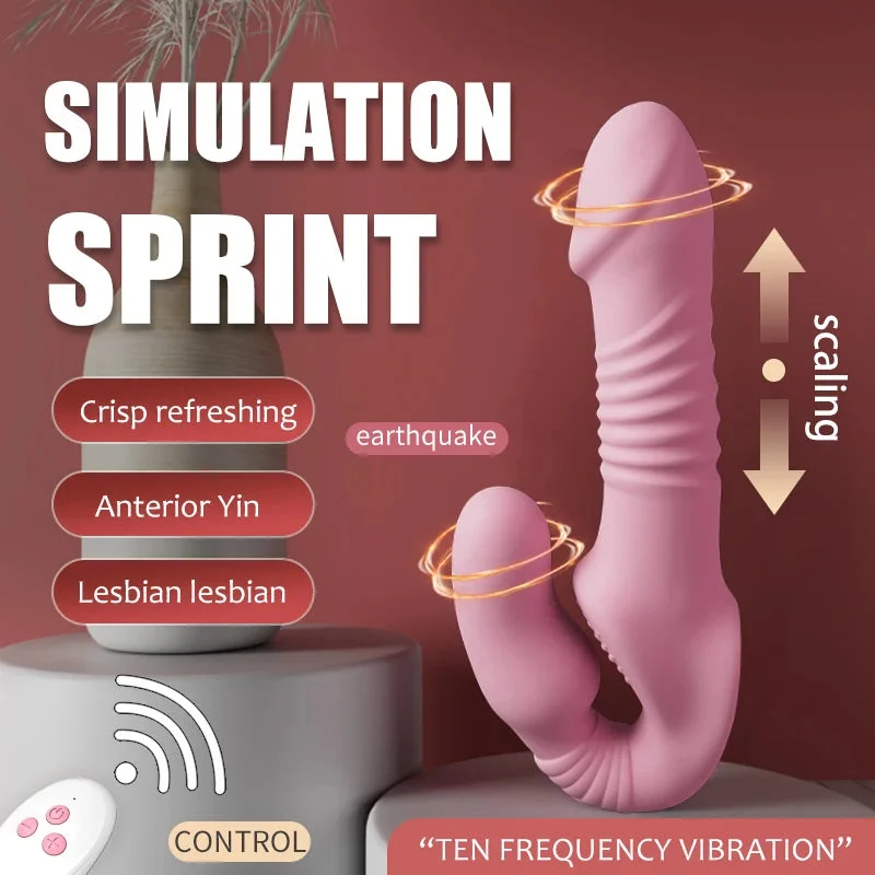 Vibrator chic packaging-Remoter Control Thrusting Dildo - Strap On Dildo Vibrator Sex Toys for Women