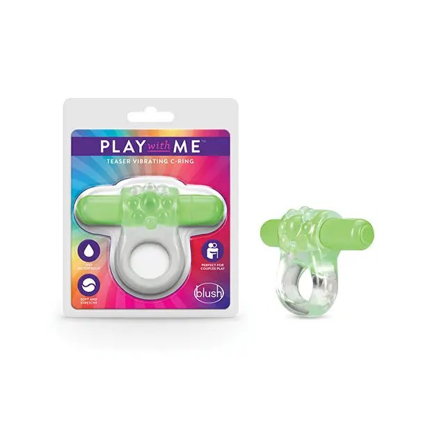 cock ring USB charge-Blush Play with Me Teaser Vibrating C-Ring Green