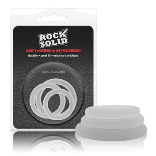 cock ring 3D printed-Rock Solid Gasket Translucent Silicone 3pc Set (.75in,1in,1.25in)