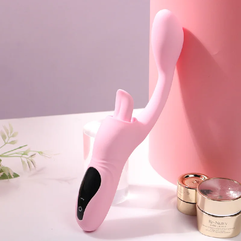 Vibrator guide included-Finger Anal Dildo G Spot Vibrator Tongue Clit Stimulator - Handheld LED Panel Silicone Sex Toy for Women