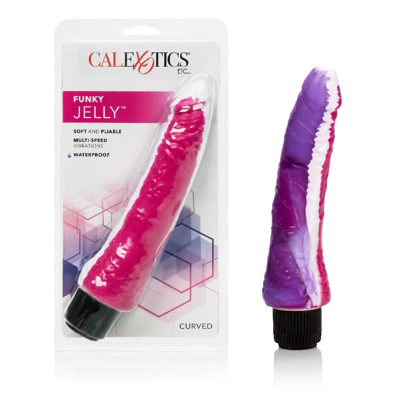 Vibrator lasting power-Funky Jelly Vibe 7.5 Inches - Pink/purple