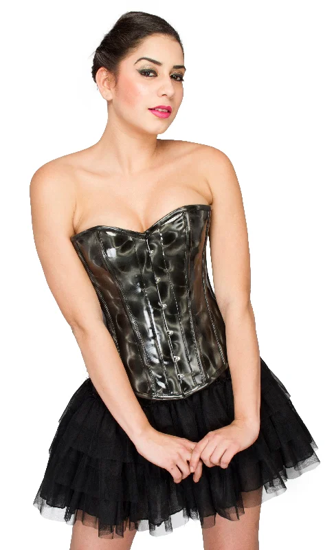 Corset with lace-up front-Black Satin Net Tutu Skirt