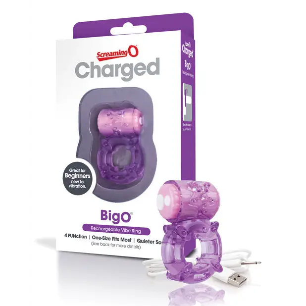 cock ring battery powered-Screaming O Charged Big O Vibrating Cock Ring