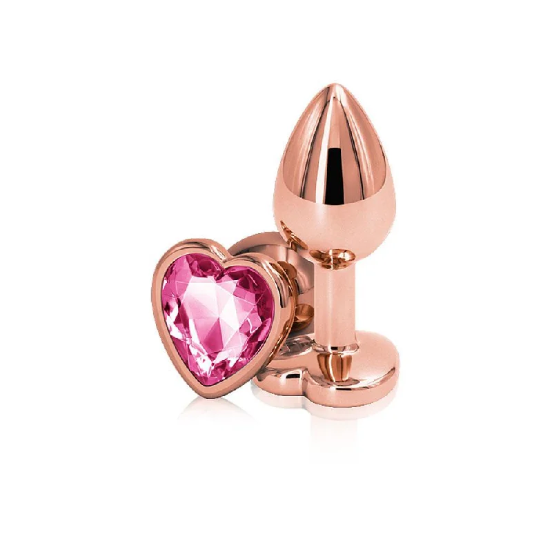 Eco-friendly sex toys-Rear Assets - Rose Gold Heart - Small - Pink