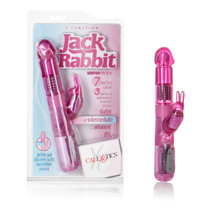 Vibrator adjustable intensity-California Exotics - 7 Function Jack Rabbit 5 Rows Intermediate Vibrator (Pink)