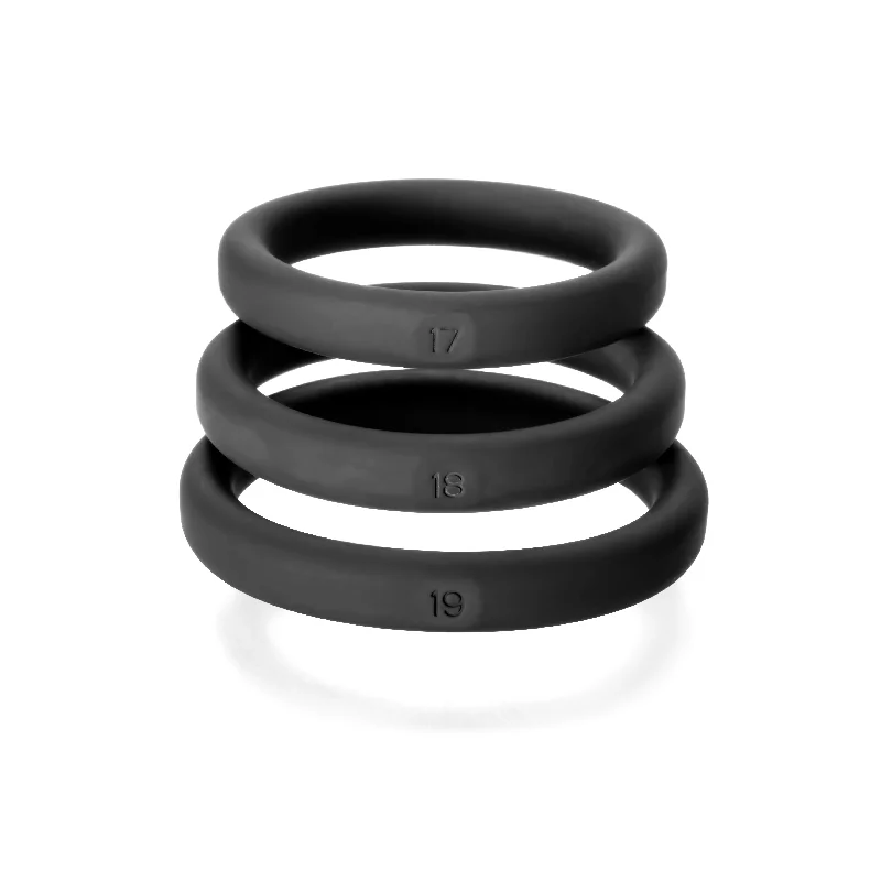 cock ring lightweight feel-Xact- Fit 3 Premium Silicone Rings - #17, #18, #19