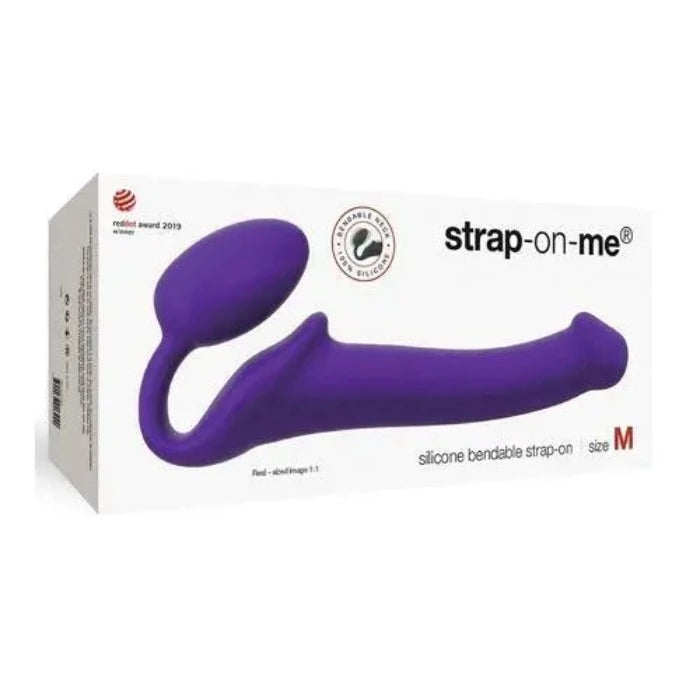 Silicone toys with smooth tips-Strap-On-Me ''Bendable'' Strap-On Purple Size -Medium