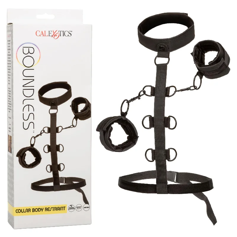 BDSM toy chain features-Boundless Collar Body Restraint - Black